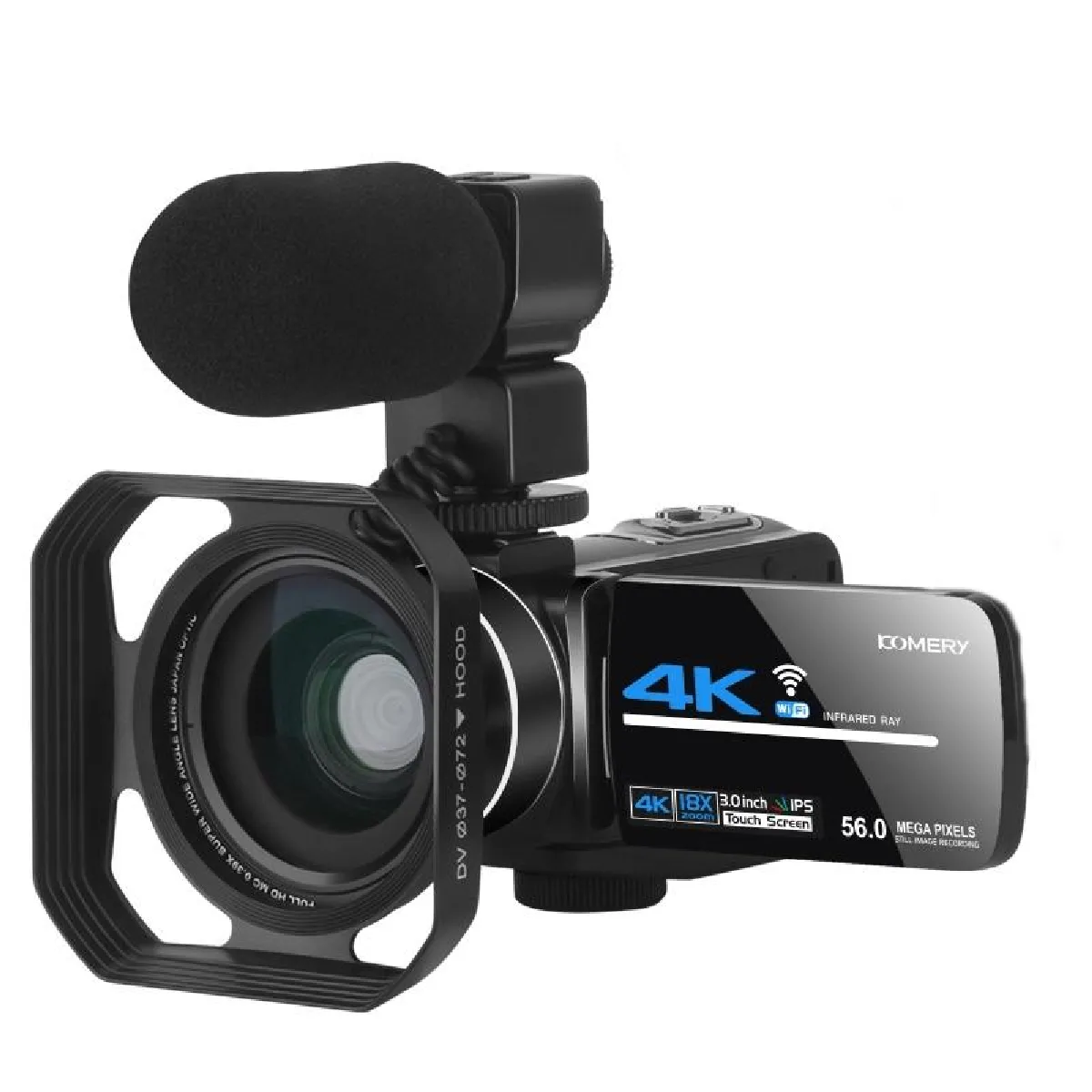 Caméscope Numérique 4K 18X Zoom Avec Microphone