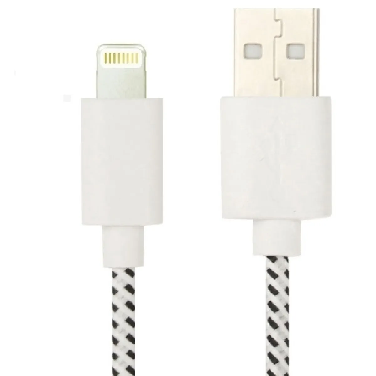 Câble blanc pour iPhone 6 et 6 Plus, 6s 6s Plus, 5 5S 5C de charge de transfert de données USB en nylon de style 3m,