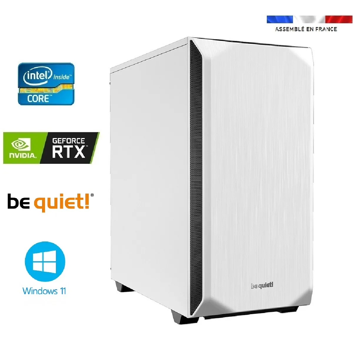 PC bureau intel I7-13700F - GeForce RTX 3050 8GO - 32GO RAM - SSD 1To + HDD 4To - WIFI - Be Quiet! Pure Base 500 - Windows 11