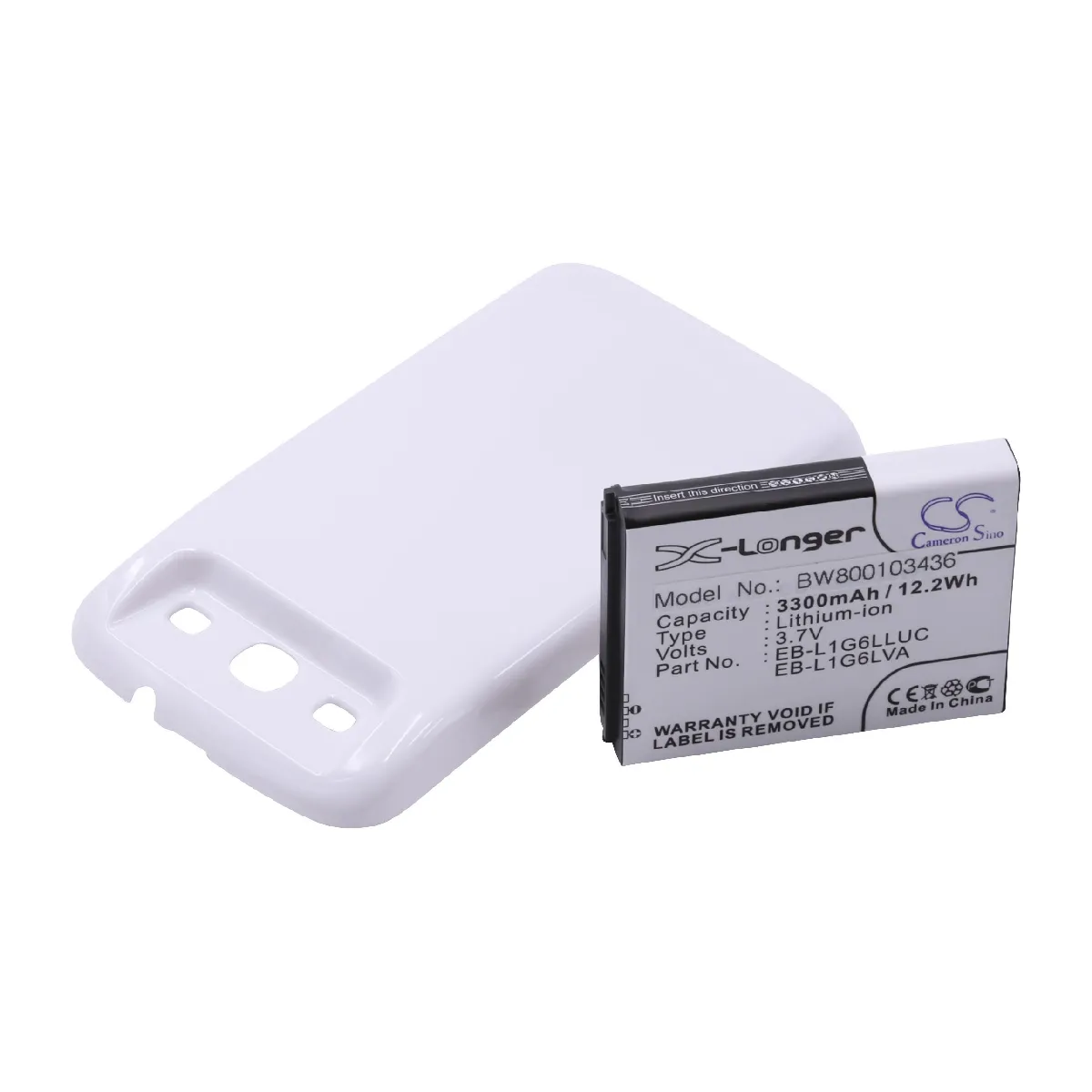 Batterie longue durée LI-ION 3300mAh en blanc pour SAMSUNG Galaxy S3,Galaxy SIII,GT-I9300,GT-i9305 LTE etc. remplace EB-L1G6LLU,EB-L1G6LLUC,EB-L1G6LVA