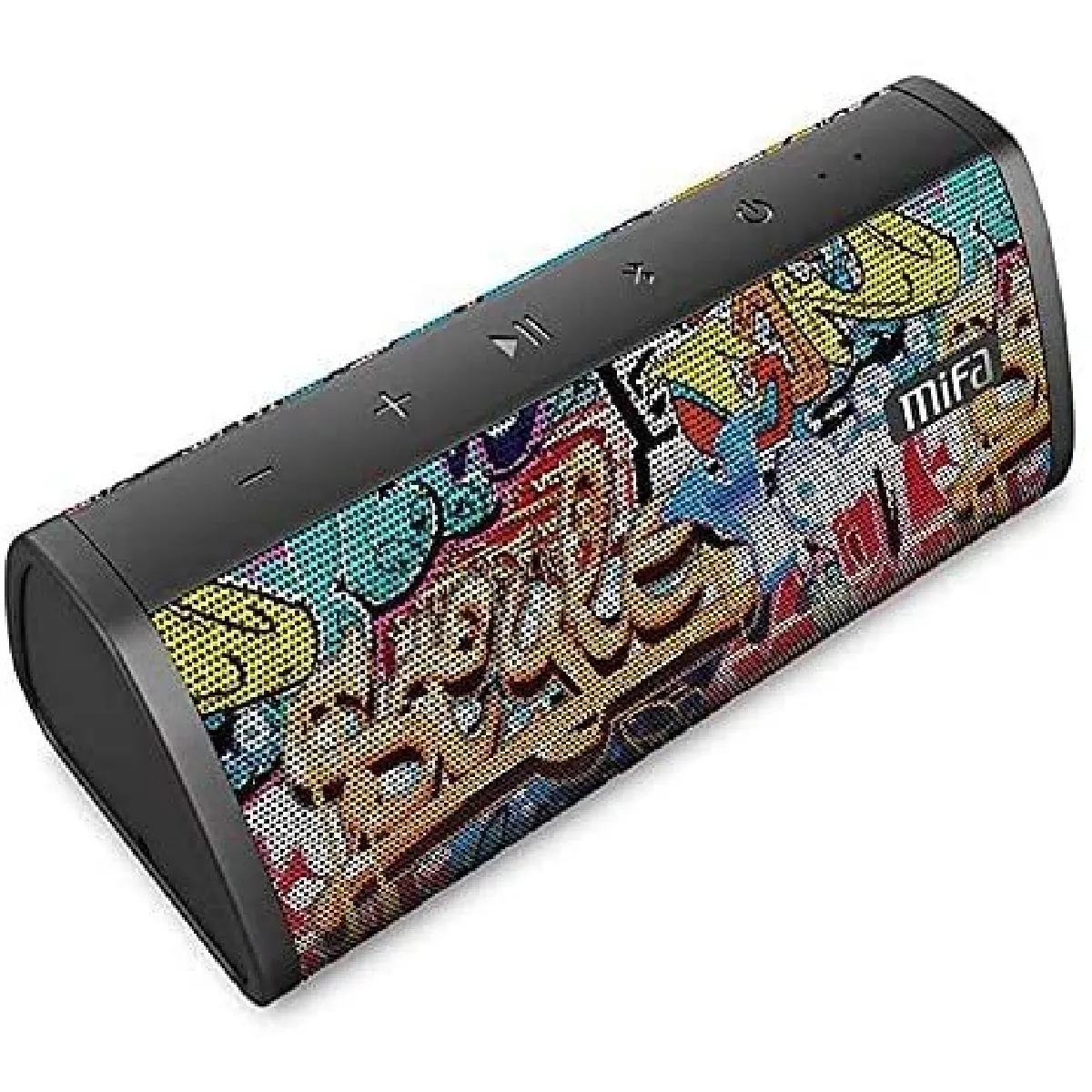 Enceinte Bluetooth 10W, MIFA A10 Haut Parleur Portable Bluetooth 4,2, Technologie TWS & DSP, IP45 Étanche et Anti-Poussière,Entrée Audio 3,6 mm, Port Micro SD et Microphone Intégré,Graffiti