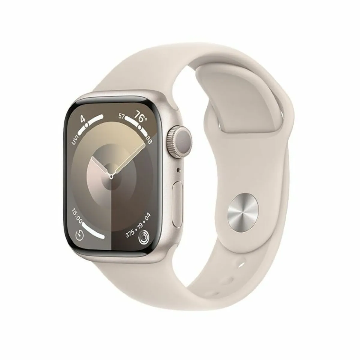 Apple Watch 9 GPS 45mm aluminium Ksi??ycowa Po?wiata , Ksi??ycowa Po?wiata pasek sportowy S/M