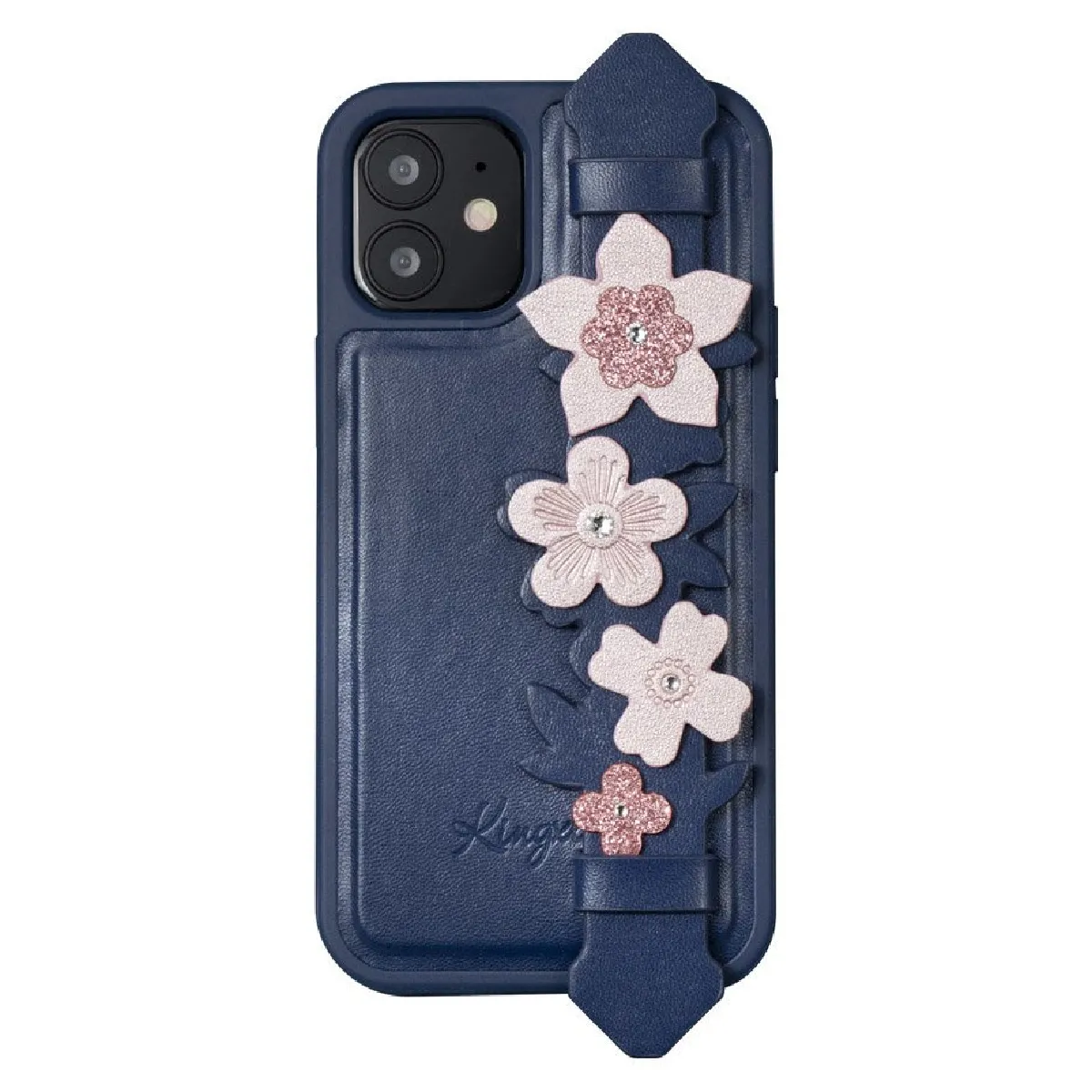 kingxbar sweet series coque decorated avec original swarovski crystals iphone 12 pro / iphone 12 blue