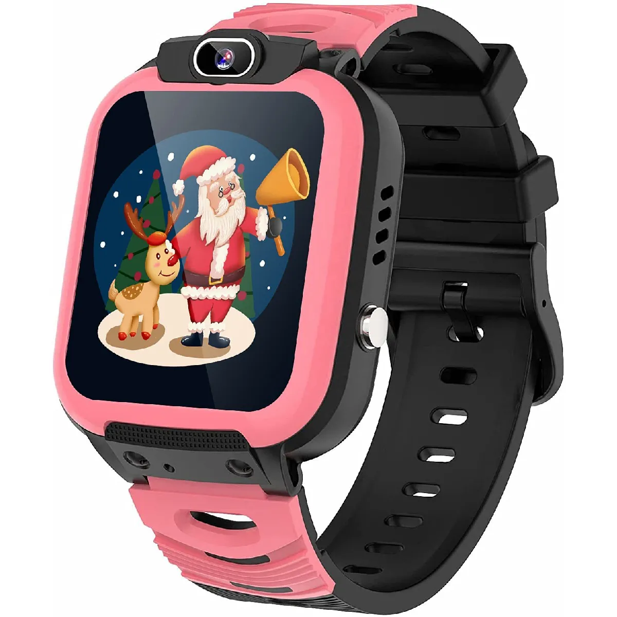 Montre Connectée Enfant 14 Jeux-MP3 Musique, Vidéo Caméra Montre Connectée pour Enfant SOS Appels Téléphoniques Réveil Calculatrice Smartwatch Enfant Filles Garçons Cadeau avec 1GB SD Card( Rose)