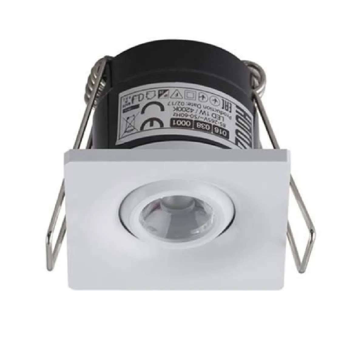 Mini spot LED 1W orientable carré blanc