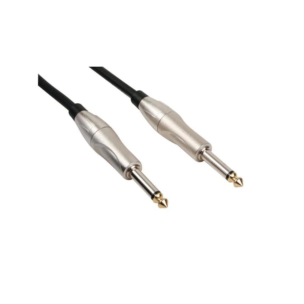 Cable professionnel pour guitare, jack metallique 6.35mm vers jack metallique 6.35mm (5m)