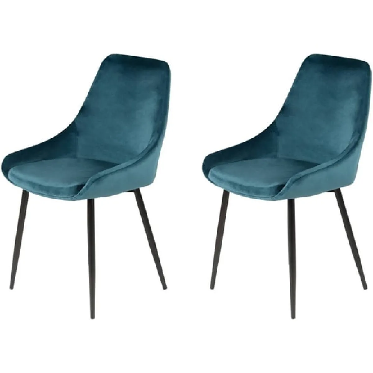 Chaise Lot de 2 chaises Bari Velour Bleu