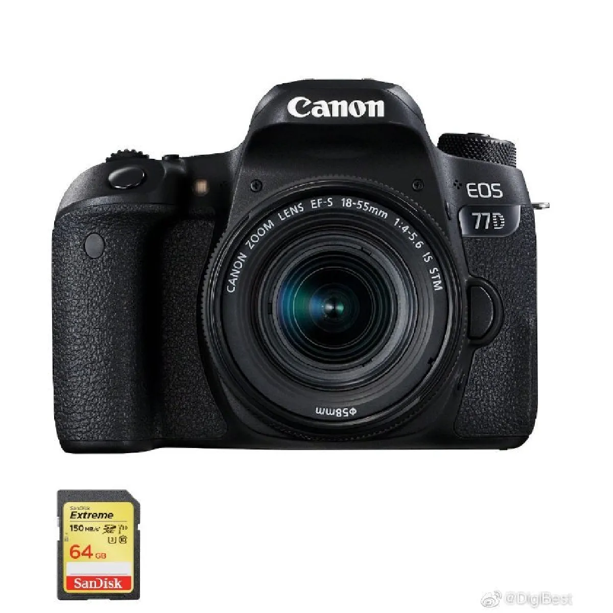 CANON EOS 77D KIT EF-S 18-55mm F4-5.6 IS STM + 64GB SD card