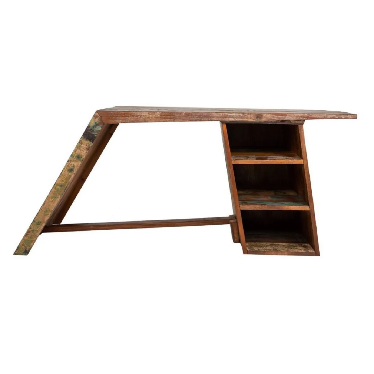 Meuble du bureau, table de bureau en bois coloris marron vieilli - Longueur 160 x Profondeur 60 x Hauteur 70 cm