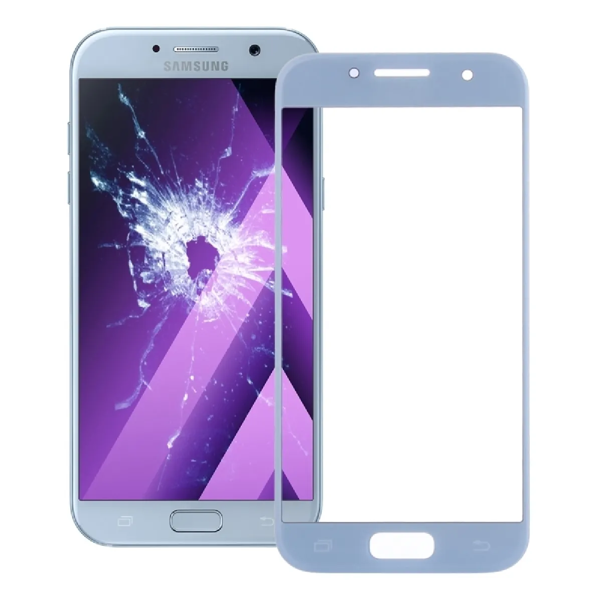 Vitre bleu pour Samsung Galaxy A3 2017 / A320 Lentille extérieure en verre pièce détachée