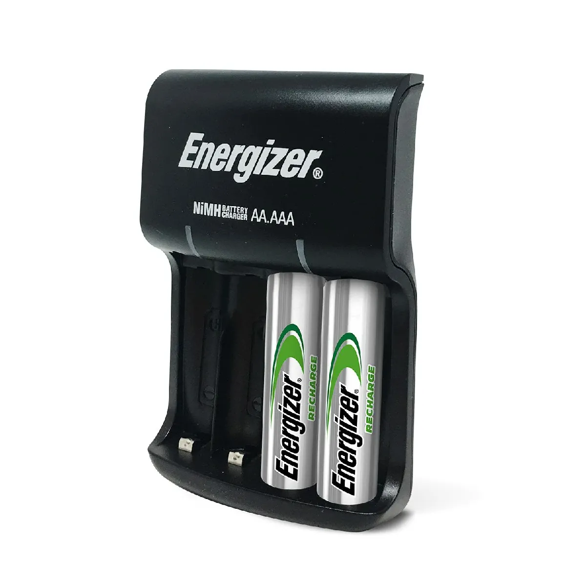 Energizer Chargeur de Piles Recharge Base, Chargeur Polyvalent de Piles Rechargeables AAA et AA, 2 Piles AA incluses, Charge en 12 Heures E303257600