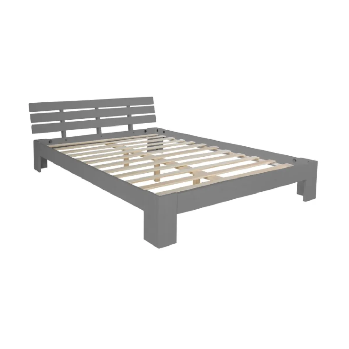 Lit double lit futon en bois 160x200 lit pin gris cadre de lit bois massif