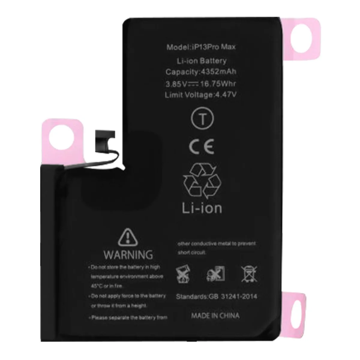 Batterie Interne iPhone 13 Pro Max 4352mAh 100% Compatible Remplace A2653