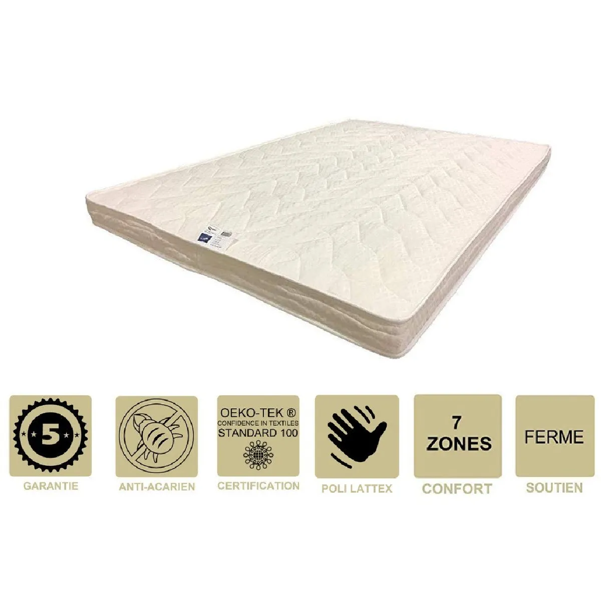 Lot de 2 Matelas Ferme avec Latex Naturel Pour Canapé Lit + 2 Alèses 80x190 x 10 cm + 2 Oreillers Visco - 7 zones de Confort - Ame Poli Lattex HD Haute Résilience - Hypoallergénique