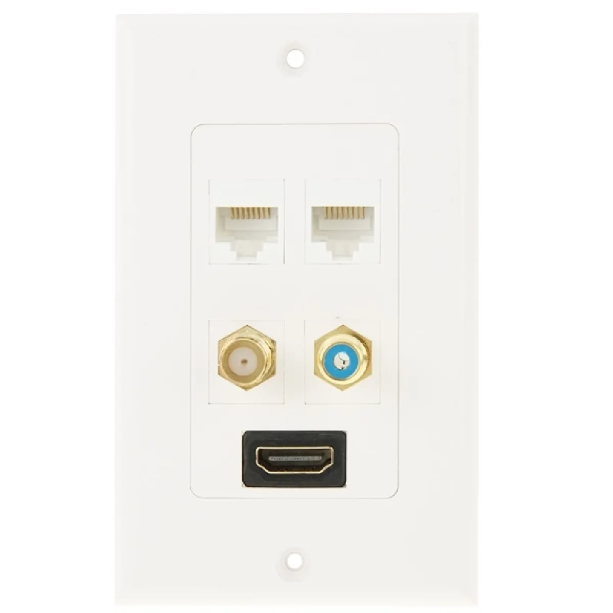 Prise femelle HDMI + RCA + 2 x Lightning ligne Ethernet RJ45 Jacks Panneau de plaque murale