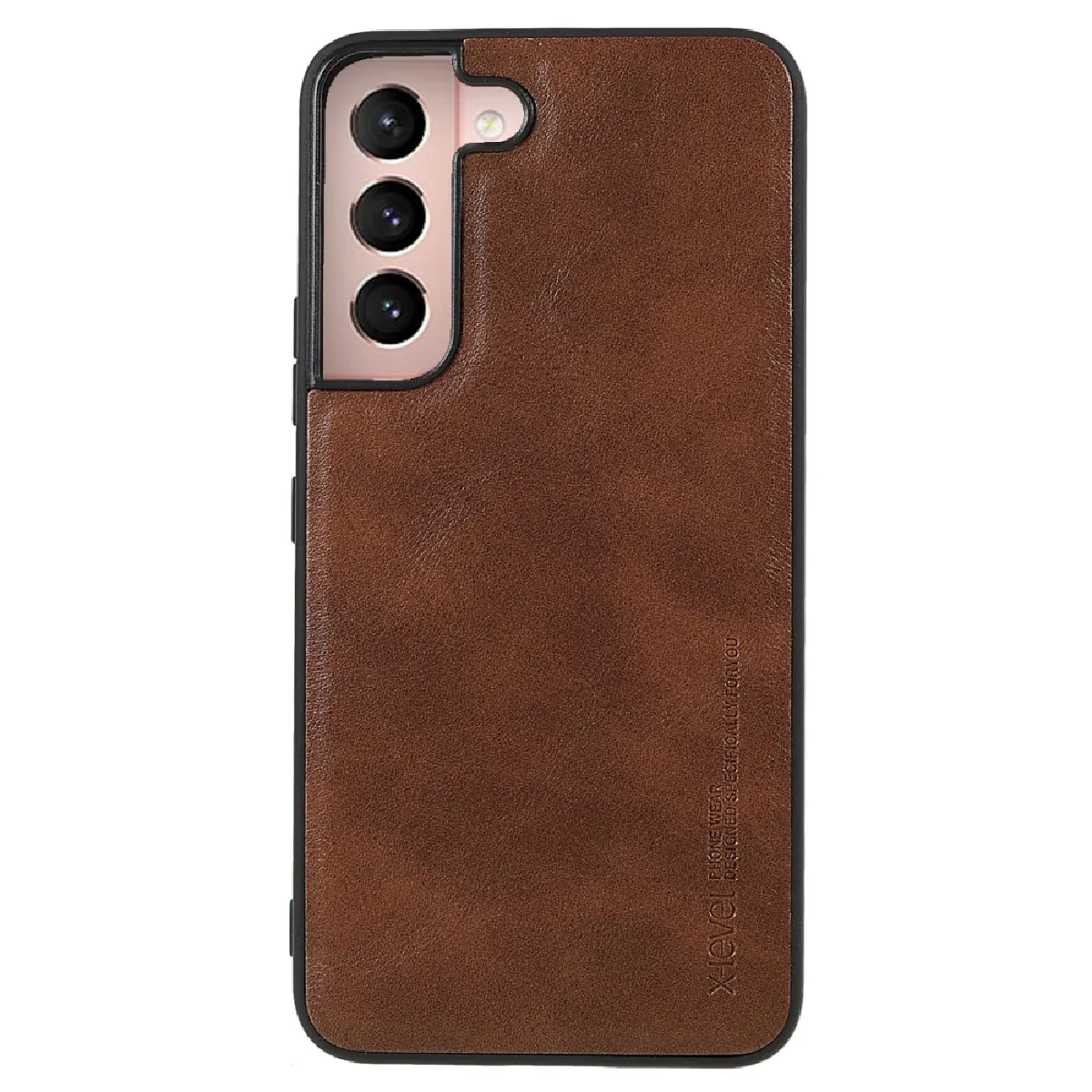 Coque en TPU + PU X-LEVEL style vintage, anti-poussière, antichoc marron pour votre Samsung Galaxy S22 5G