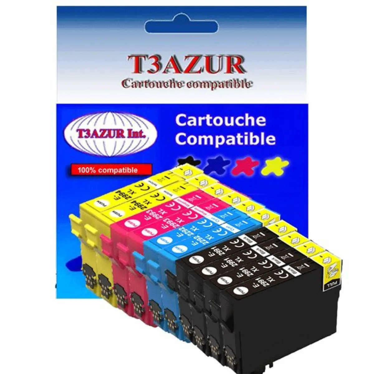 T3AZUR 10 cartouches d'encre compatibles 29XL pour Epson Expression Home XP345, XP352, XP 345, XP 352