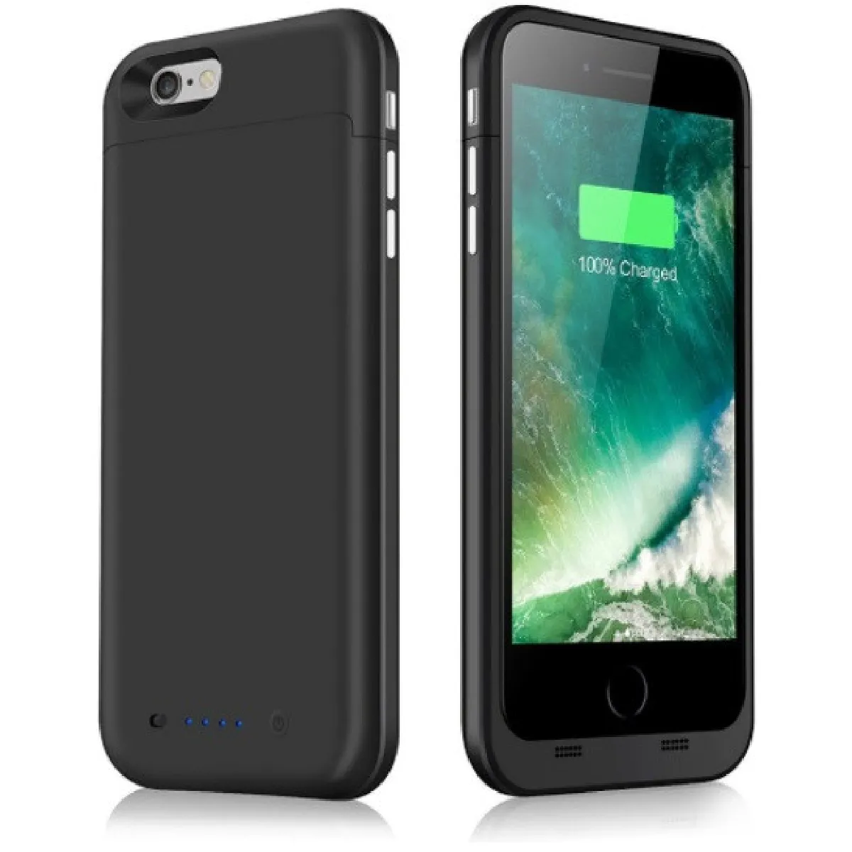 Coque Batterie Chargeur pour IPHONE 8 Noir Power Bank 4500mAh Secours Telephone Slim