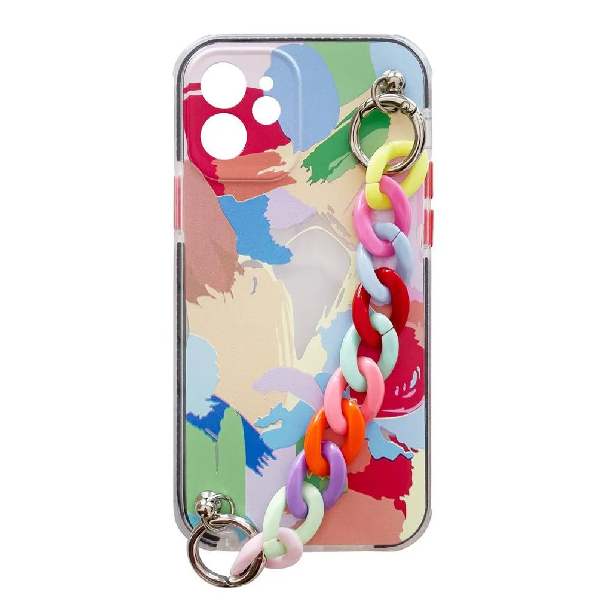 housse de protection elastique souple en gel couleur chain coque avec un pendentif chaine pour xiaomi redmi note 10 5g multicolore (4)