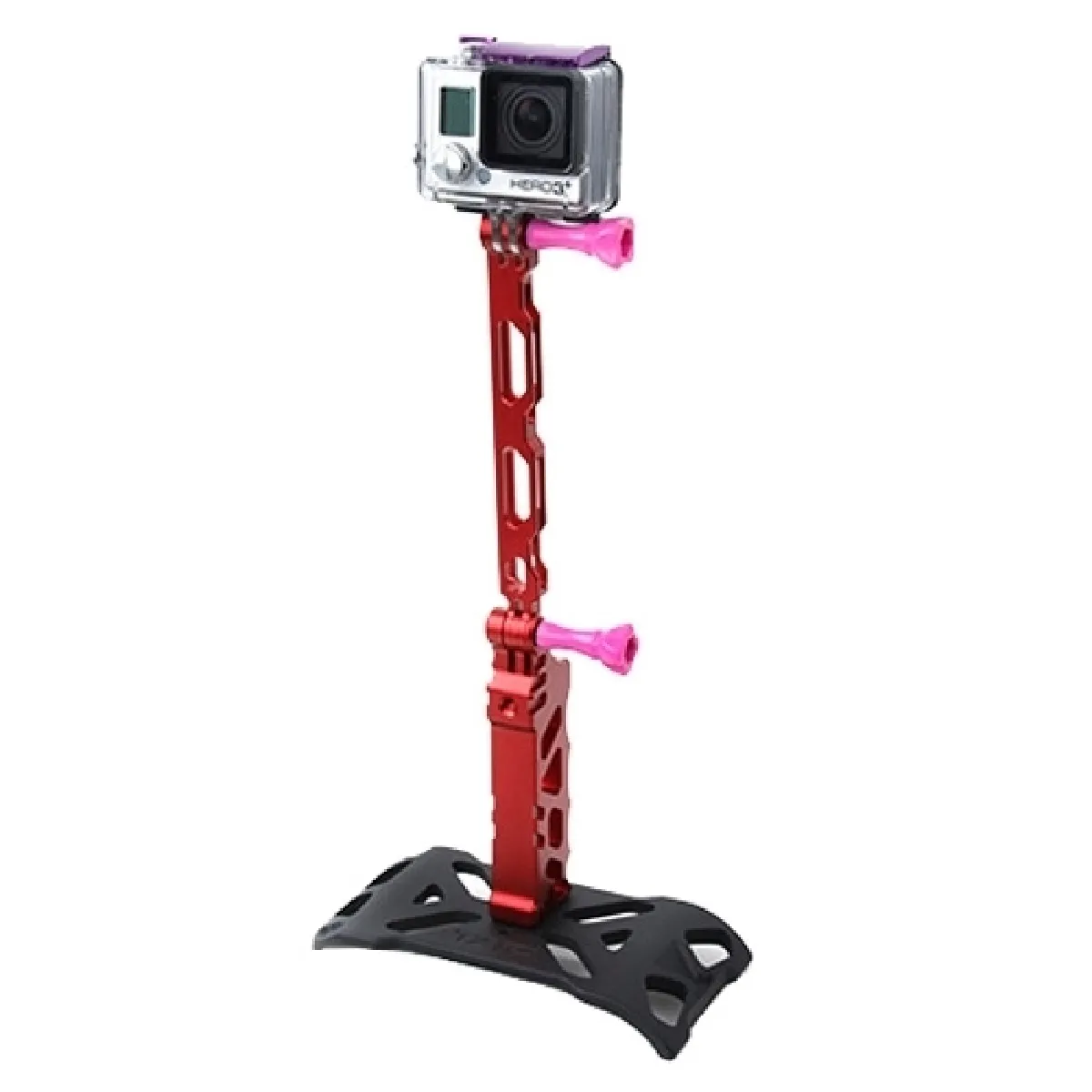 Extension GoPro rouge pour Hero 4/3 + / 3/2/1, iPhone 5 / 4 / Samsung S4 Tactical Style Stand + Grip + Extender Set