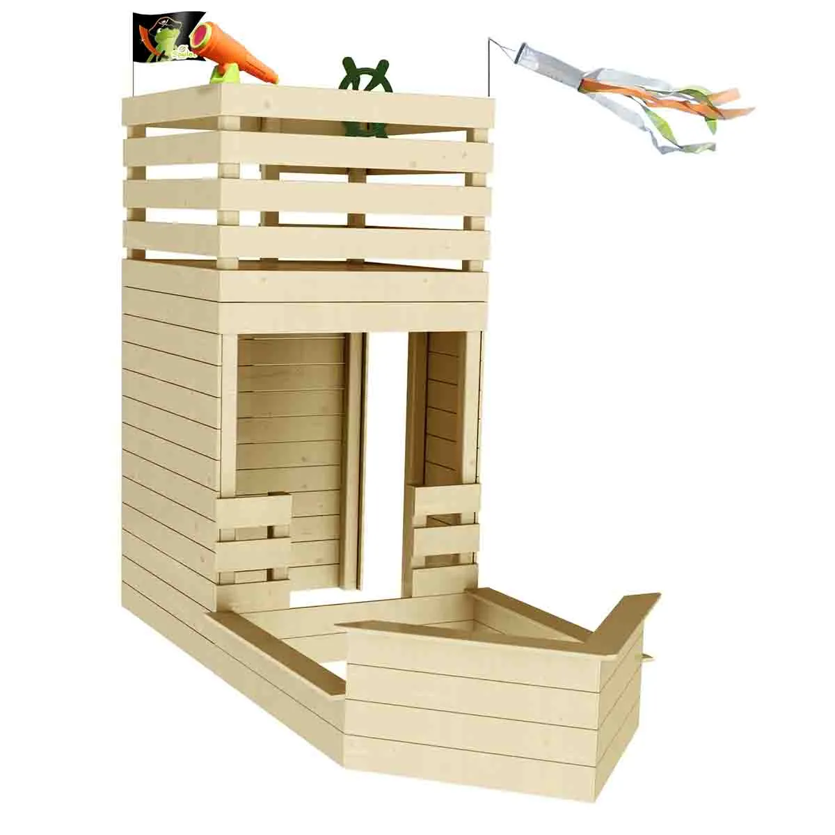 Cabane en bois avec bac à sable bateau pirate pour enfants - Pirate