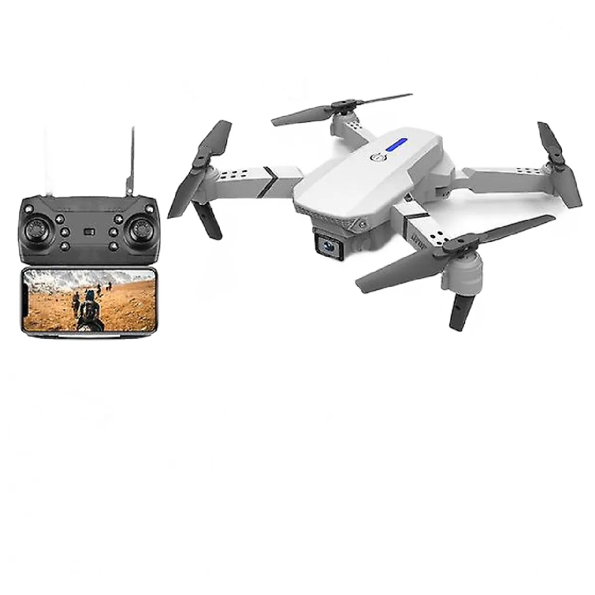 Mini drone professionnel photographie aérienne wifi fpv gps 4k hd double caméra hauteur tenue quadcopter cadeau jouet télécommande (blanc 4k-3b)