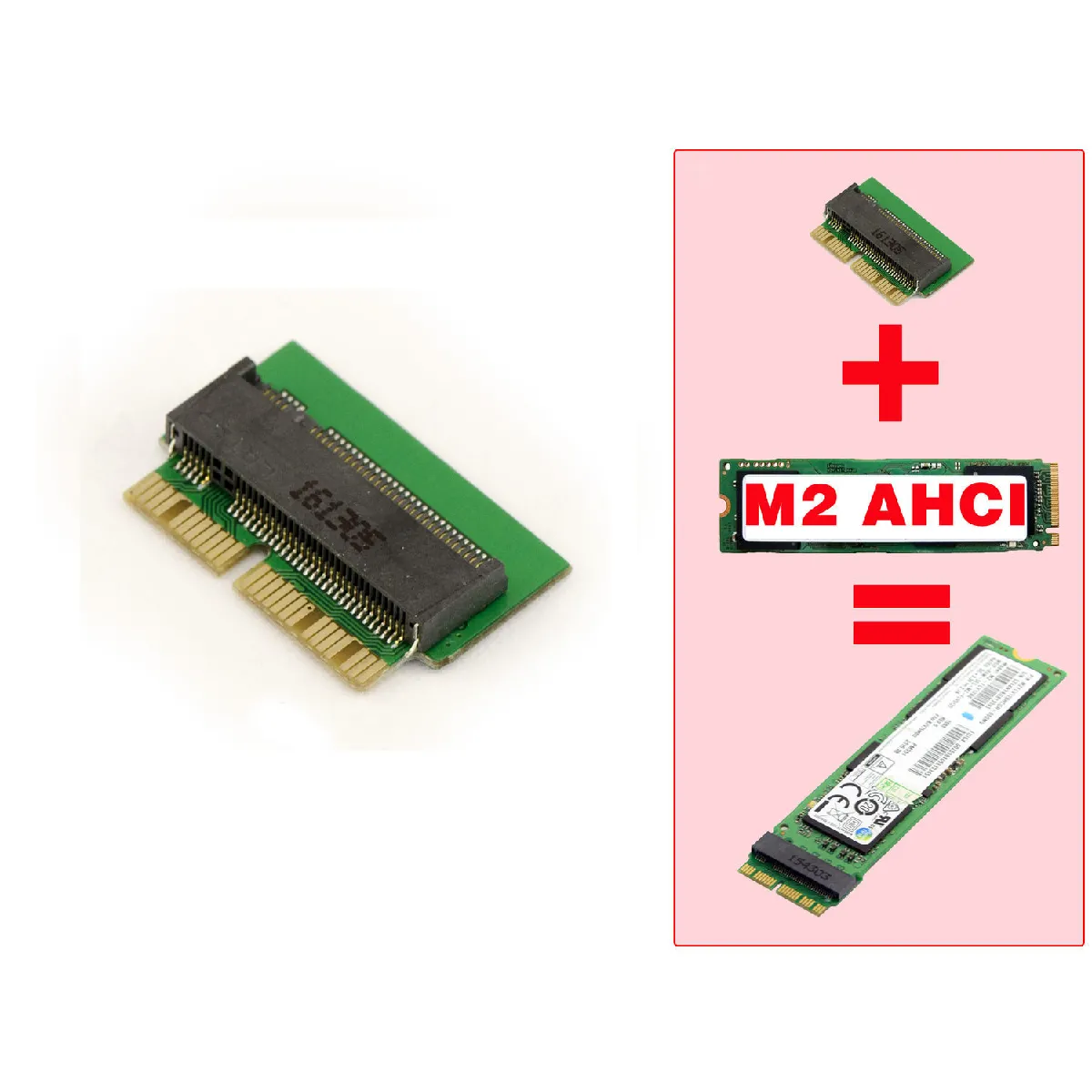 Adaptateur M2 (M.2 NGFF) vers MACBOOK 2013 2014 2015 Pour monter un SSD M2 PCIe sur un Mac. Version pour SSD de type AHCI. Pour monter un SSD M2 PCIe sur un Mac. Version pour SSD de type AHCI.