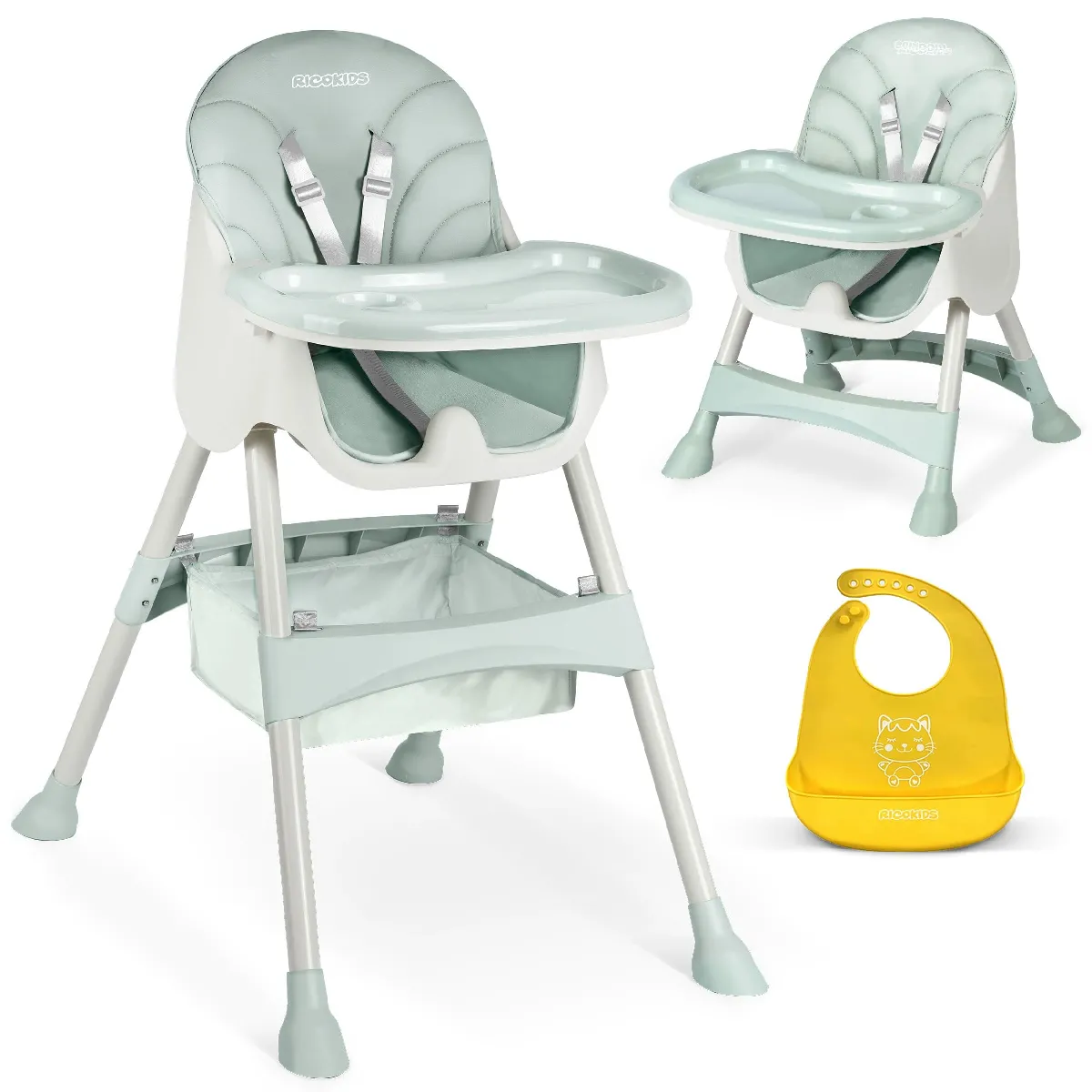 Chaise haute pour bébé Milo avec table (vert)