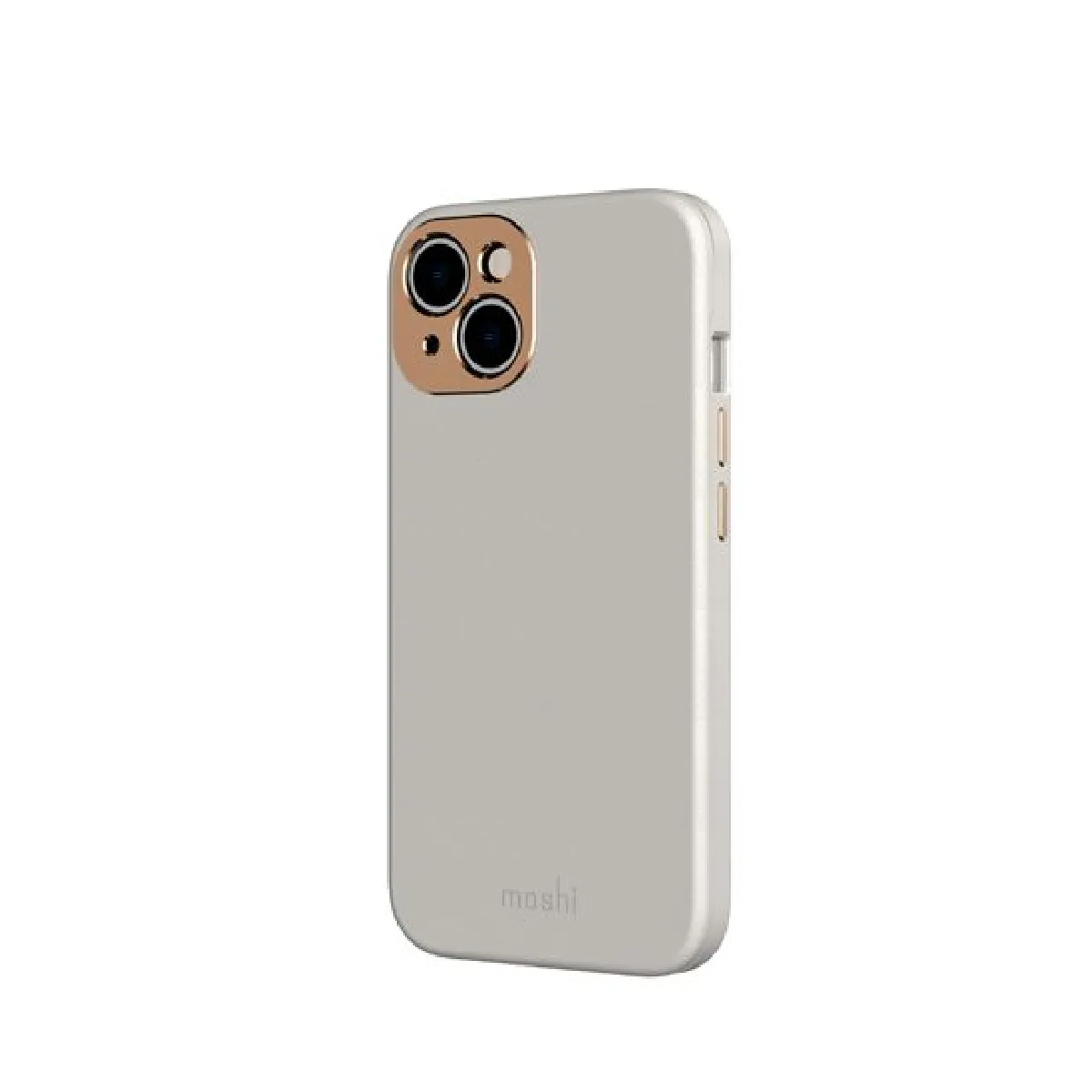 Moshi Coque pour iPhone 14 Napa MagSafe en Cuir Gris