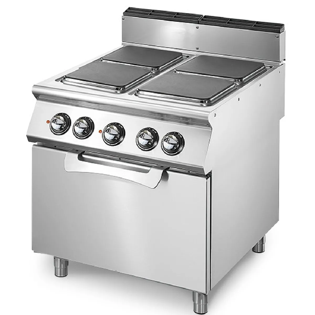 Cuisinière électrique sur four électrique statique GN 2/1, 4 plaques carrées en fonte- Virtus - VS9080CFES