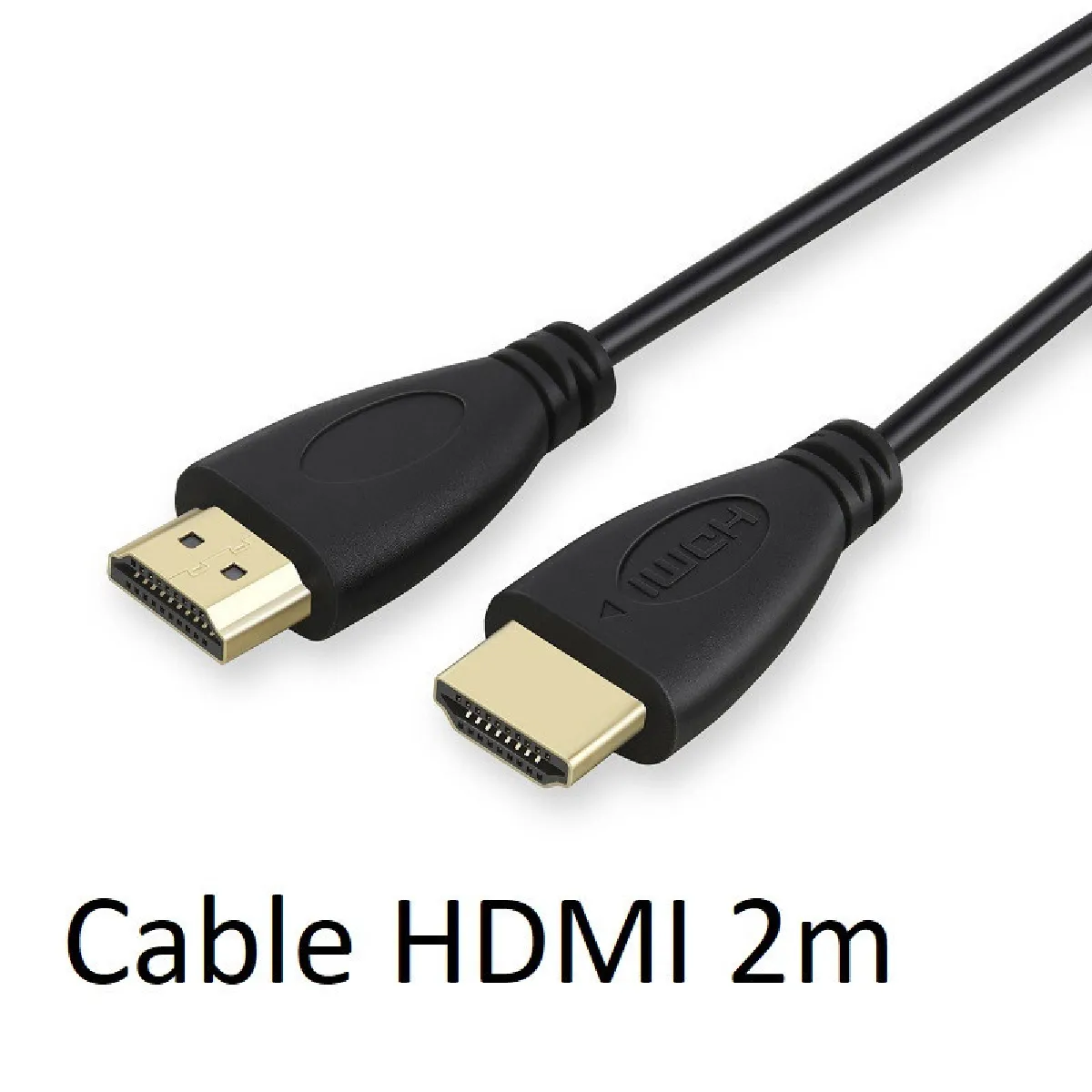 Cable HDMI Male 2m pour WII U Console Gold 3D FULL HD 4K Television Ecran 1080p Rallonge (NOIR)