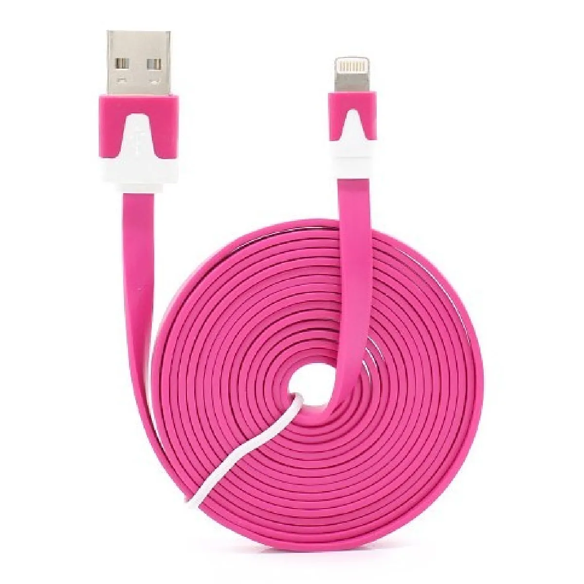 Cable Noodle 3m Lightning pour Airpods APPLE 3 Metres Chargeur USB Smartphone Connecteur (ROSE)