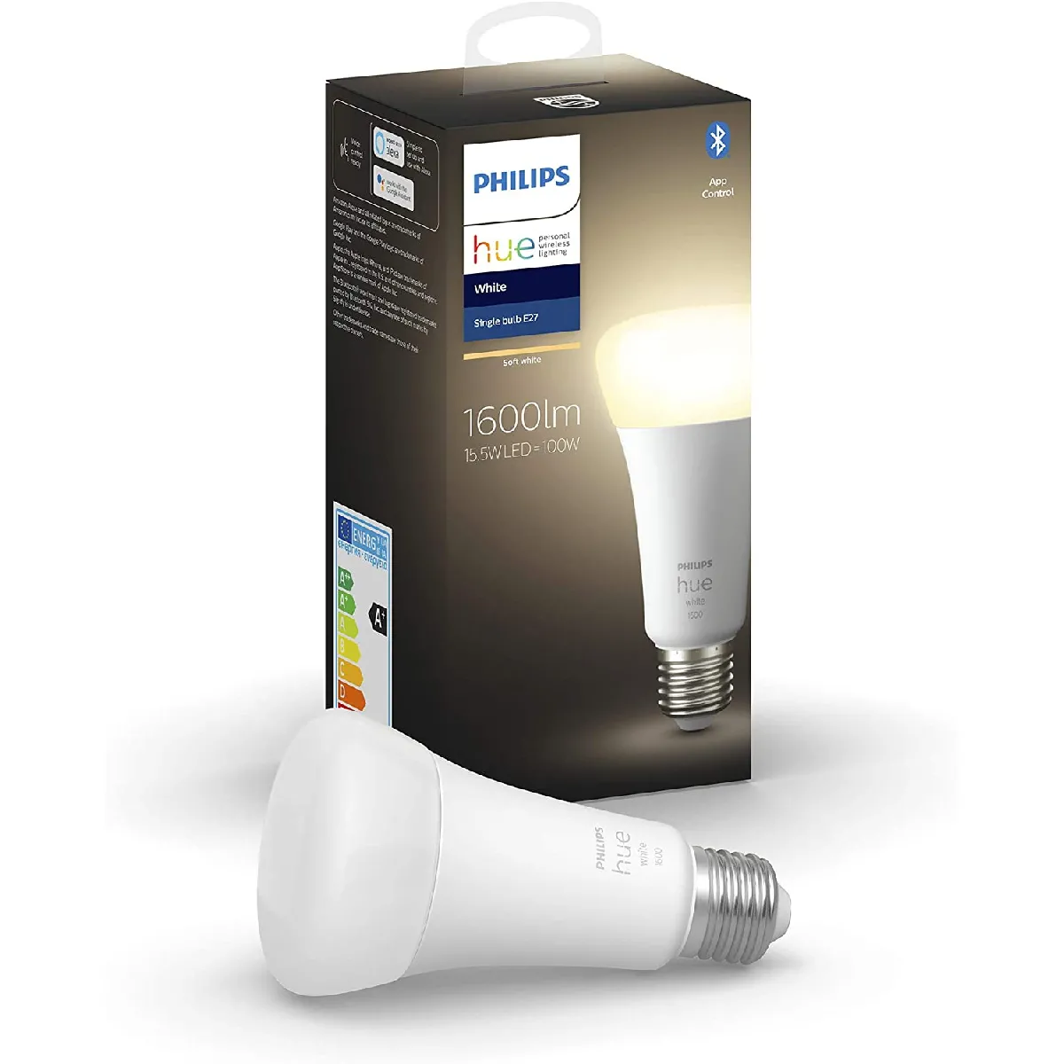 ampoule E27 100W compatible Bluetooth [Classe énergétique A+] blanc