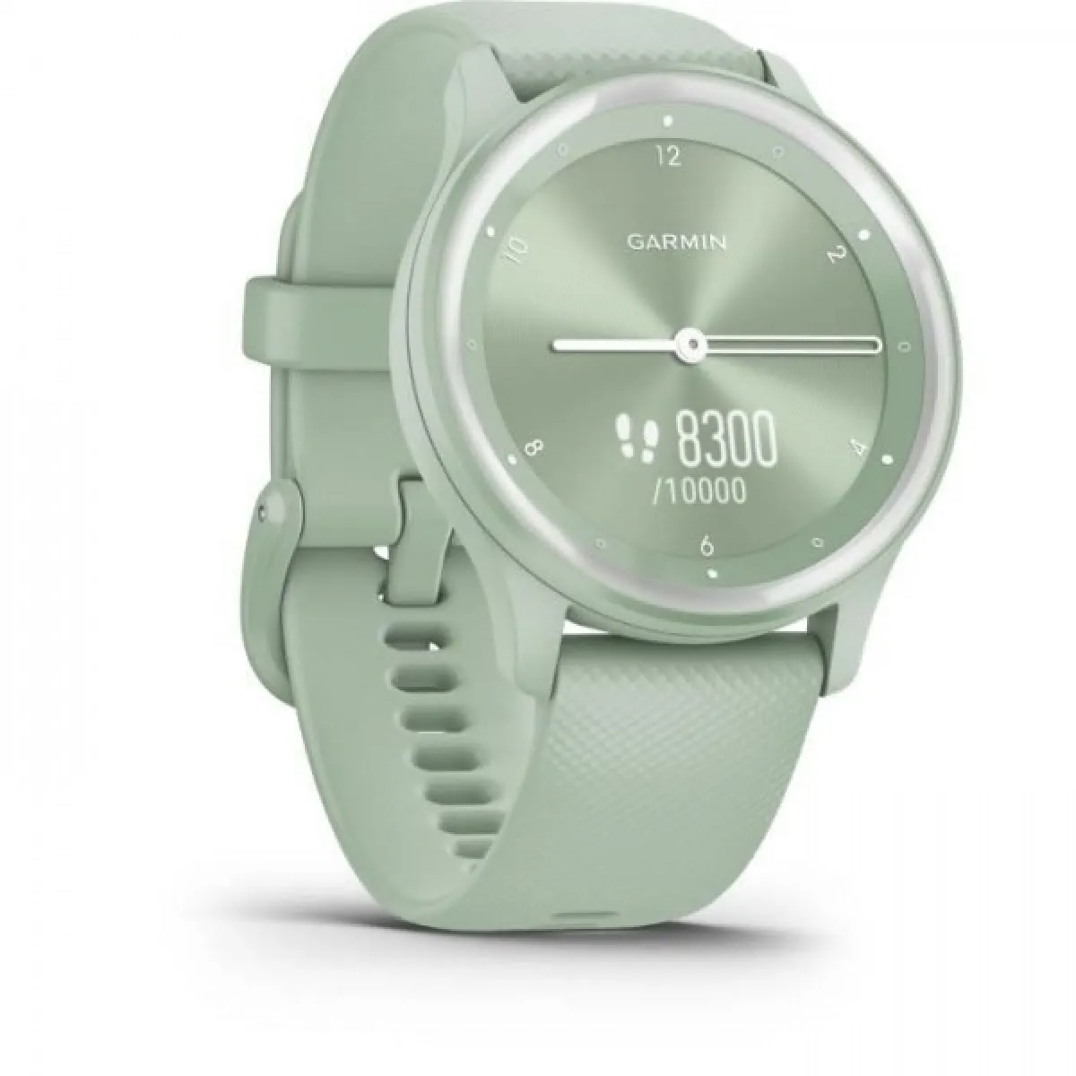 Montre GARMIN Vivomove Sport - de sport connectée a aiguilles et écran tactile - Vert d'eau silver