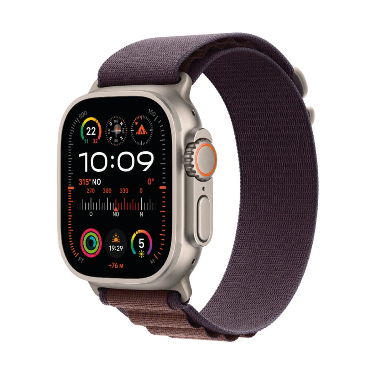 Apple Watch Ultra 2 GPS + Cellular 49 mm Titane avec bracelet Alpine Loop Indigo MRET3FD/A - Taille M