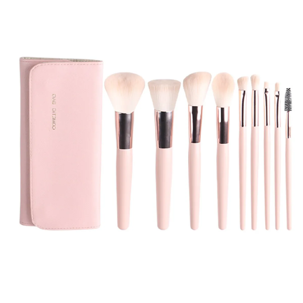 G53 9pcs Maquillage Brosse Set Soleil Shadow Brown Foundation Foundation Blueule Beauty Tool de voyage Maquillage Maquillage Brosse Mélanger Brosses Ensemble