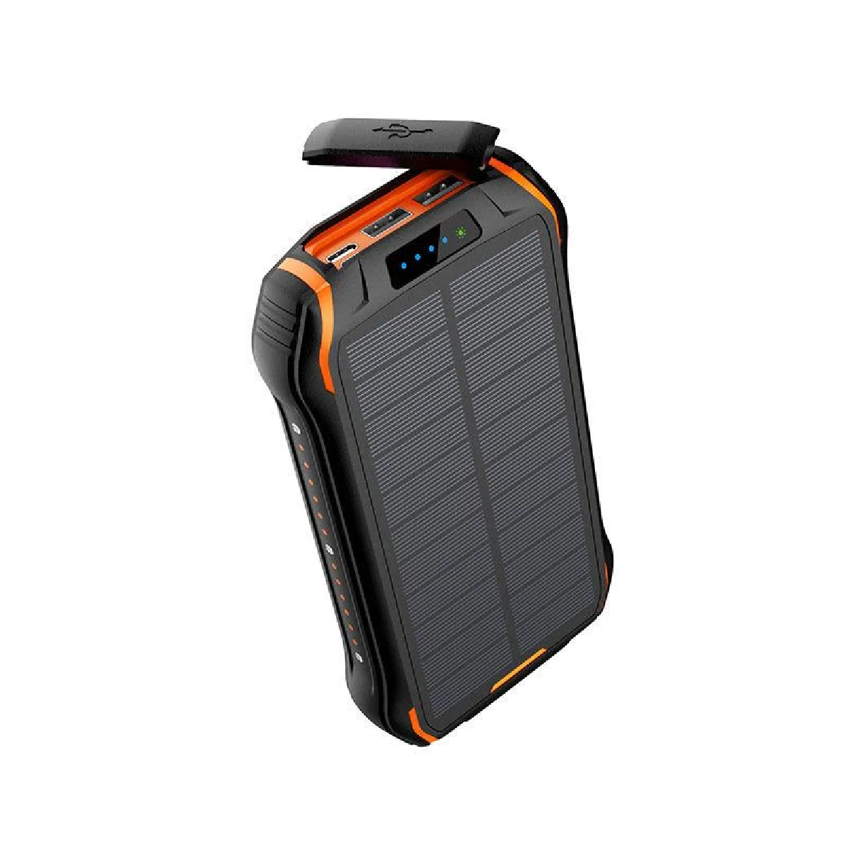 Solar Power Bank Wireless Portable Chargeur externe Batterie de charge rapide étanche chargeur de téléphone portable 26800mAh,(Orange)