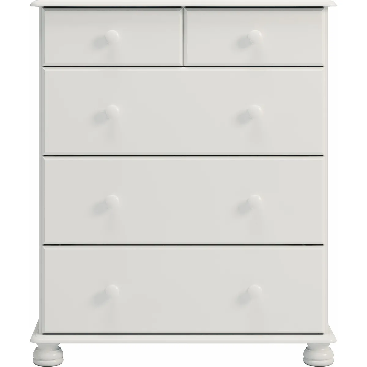 Commode en pin massif coloris blanc - Longueur 82,40 x profondeur 46,80 x hauteur 97,90 cm