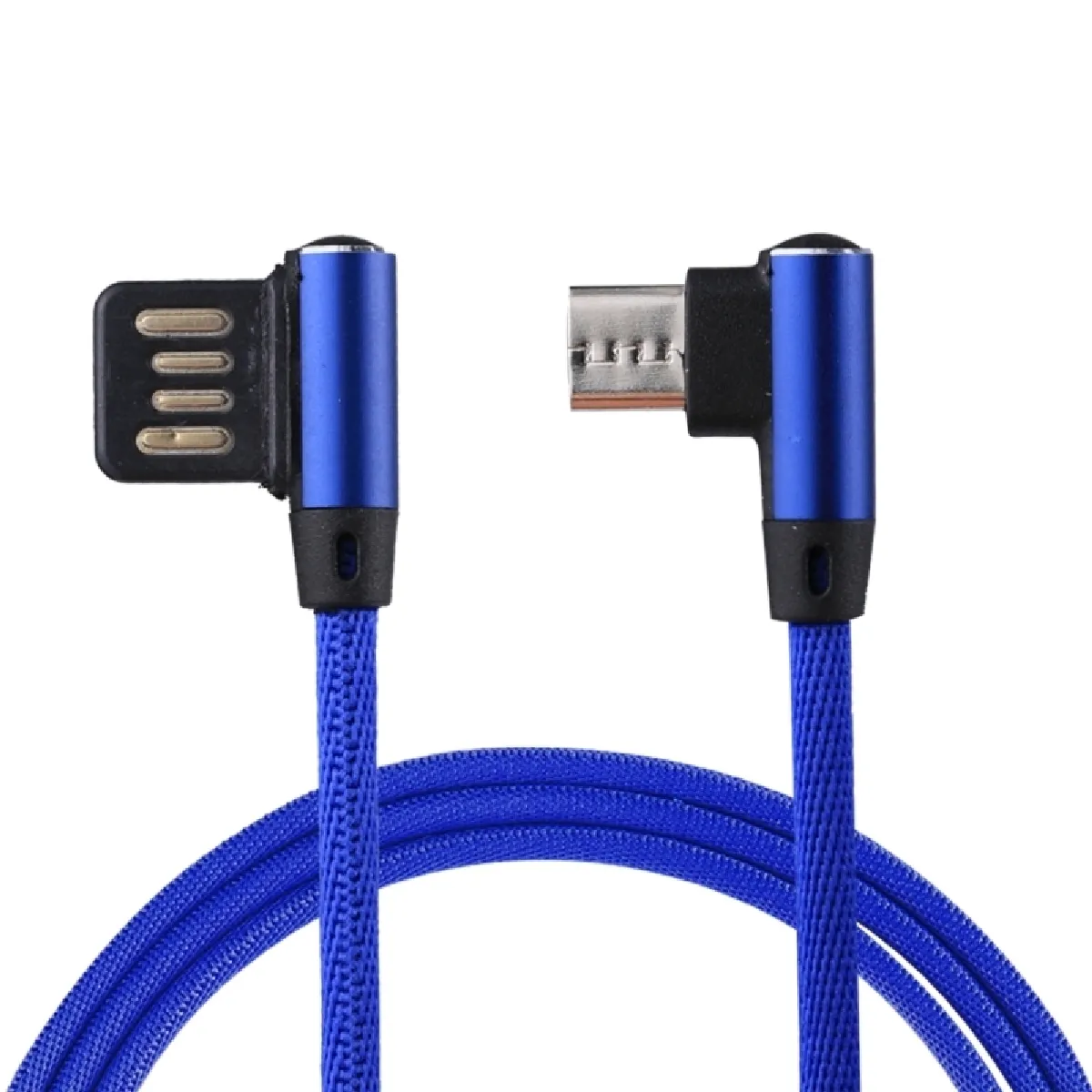 Câble bleu foncé pour Samsung Galaxy S7 et S7 Edge / LG G4 / Huawei P8 / Xiaomi Mi4 autres Smartphones 1m 2.4A Sortie USB à Micro USB Double Coude Conception Nylon Weave Style Data Sync de Recharge