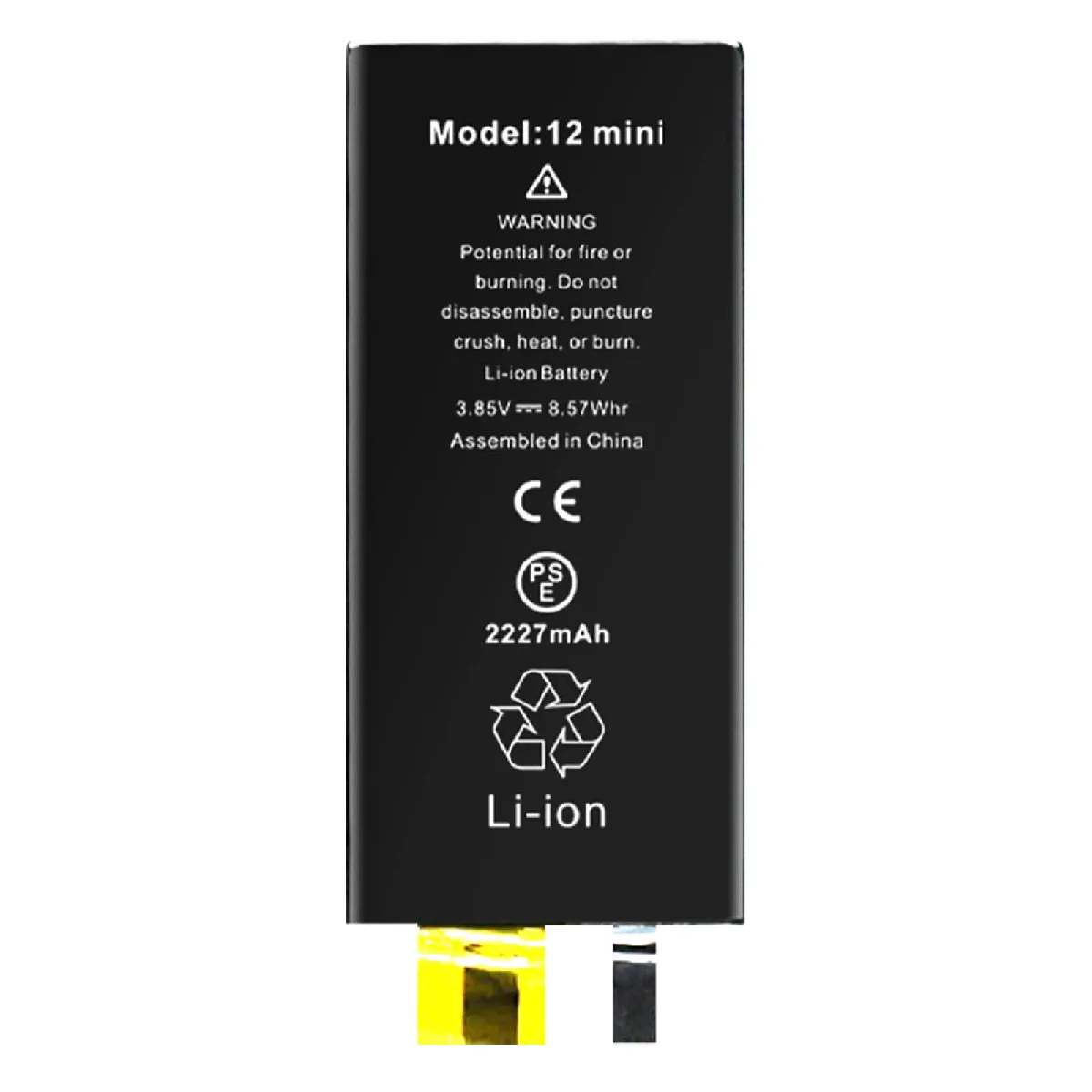 Batterie Sans BMS pour iPhone 12 Mini Capacité 2227mAh