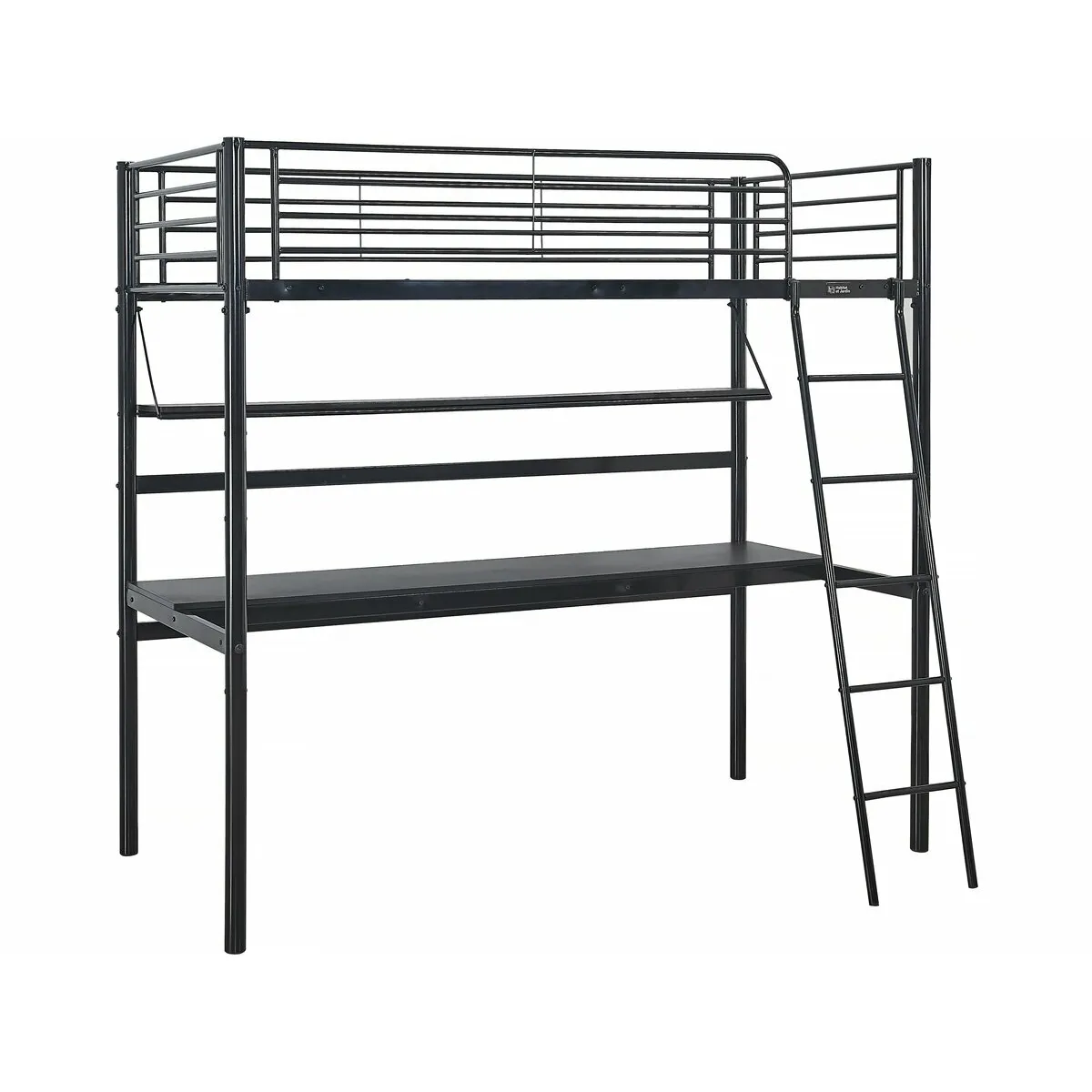 Lit mezzanine avec bureau Alona - 90 x 190 cm - Noir