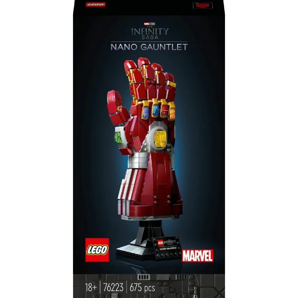 LEGO 76223 Marvel Le Nano Gant de l'Infini, Ensemble de Thanos, Kit de Construction, Pierres d'Inifinité, Film Avengers : Endgame, Cadeau, pour Adultes