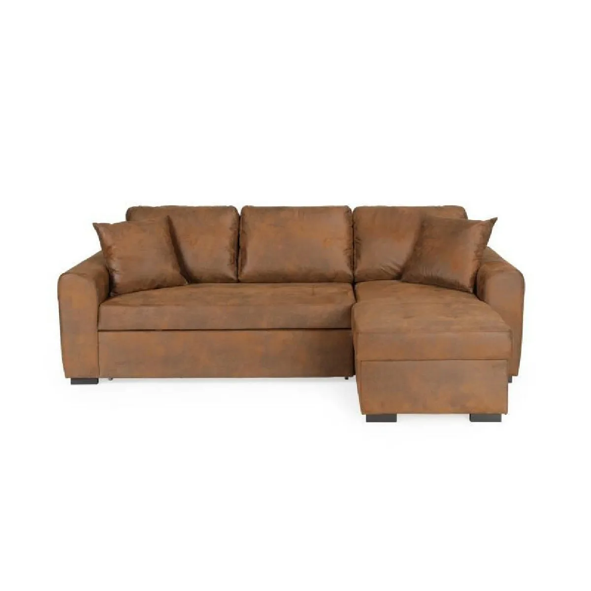 Canape dangle convertible reversible - Tissu Marron vintage - L 244 x P 151 x H 90 - HAMILTON - Fabrique en Ukraine