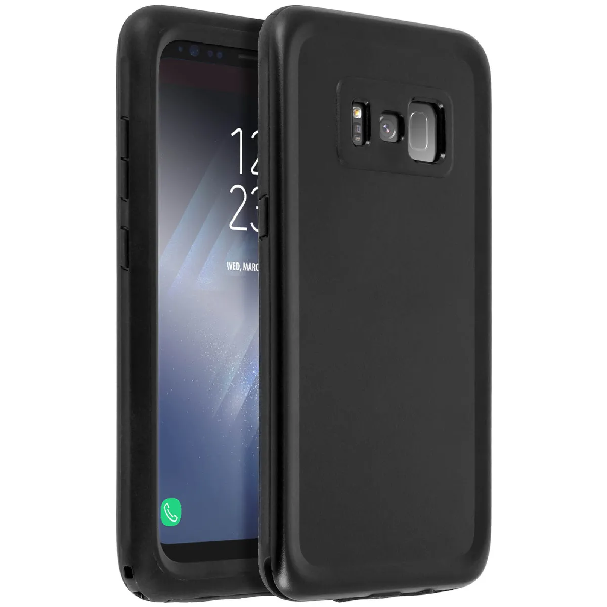 Coque Galaxy S8 Plus Waterproof 10m + Antichocs Noir - Membrane avant tactile