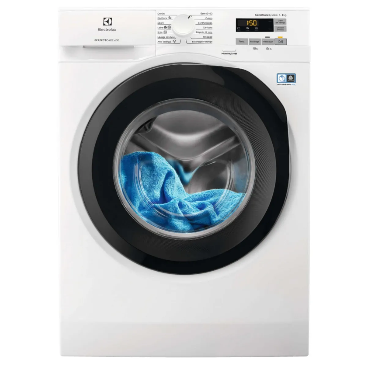 Lave-linge hublot 8kg 1400 tours/min blanc - EW6F5814BR - ELECTROLUX