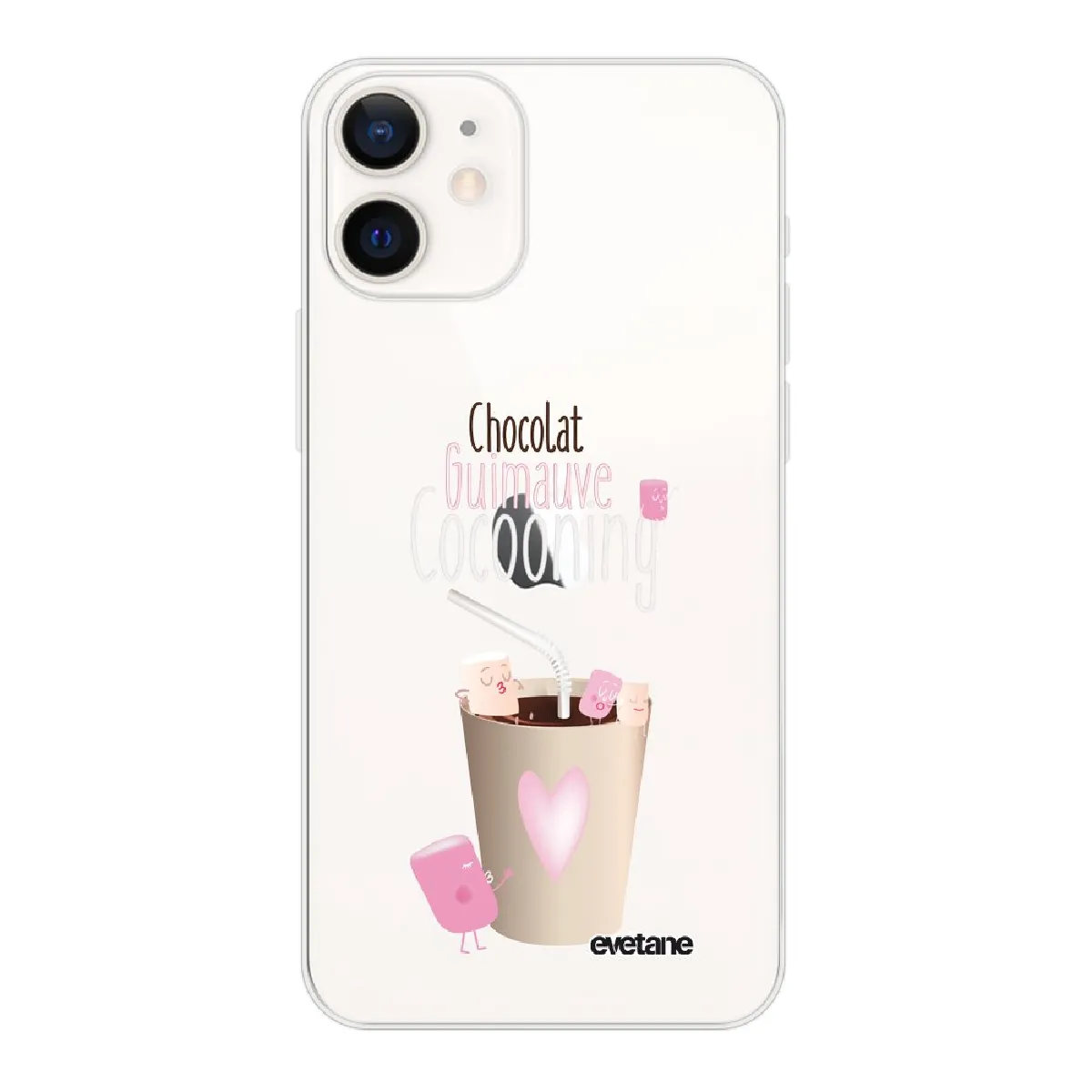 Coque iPhone 12 mini souple transparente Cocooning Motif Ecriture Tendance Evetane