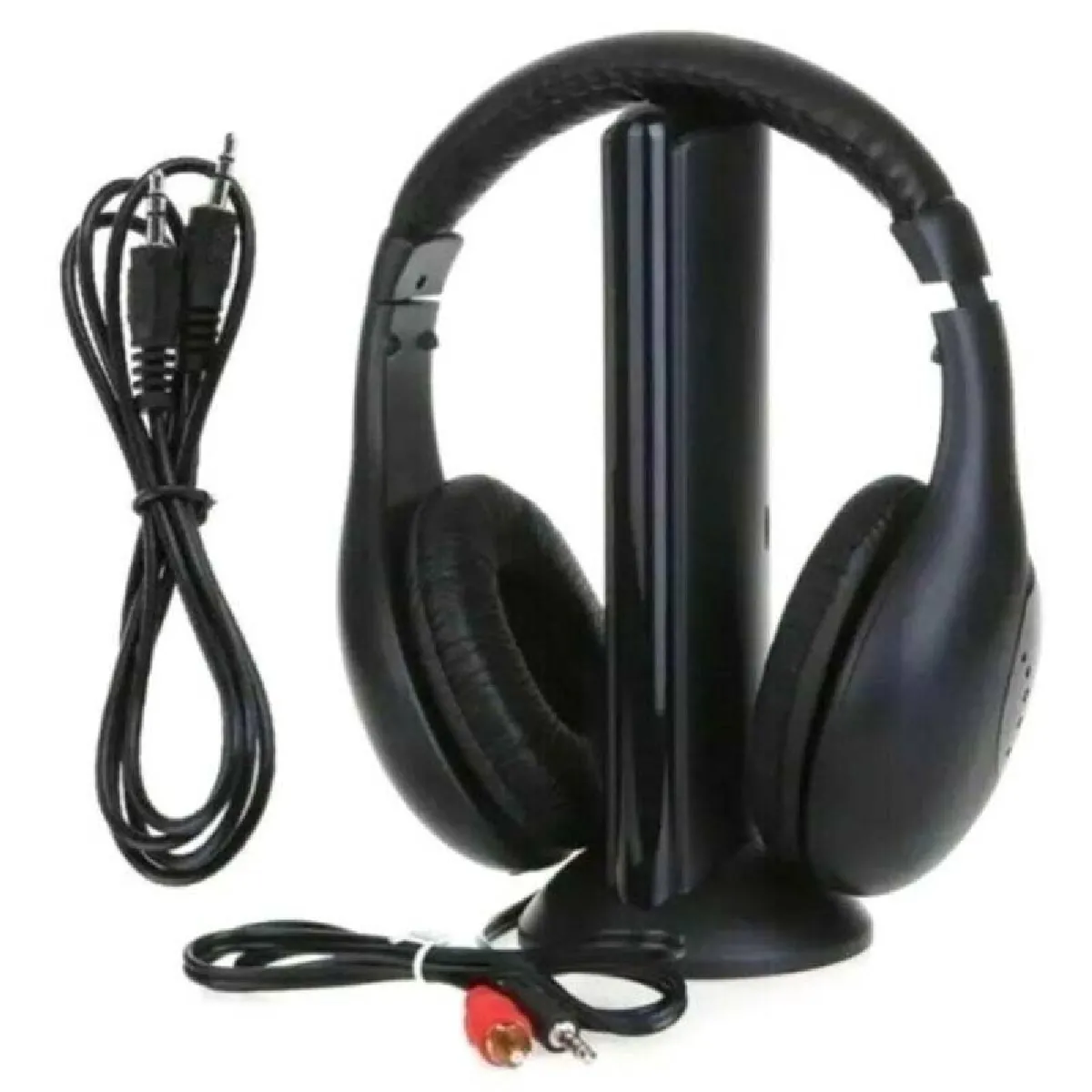 5 combinés, 1 sans fil, casque RF, écouteurs, PC, télévision, radio, microphone