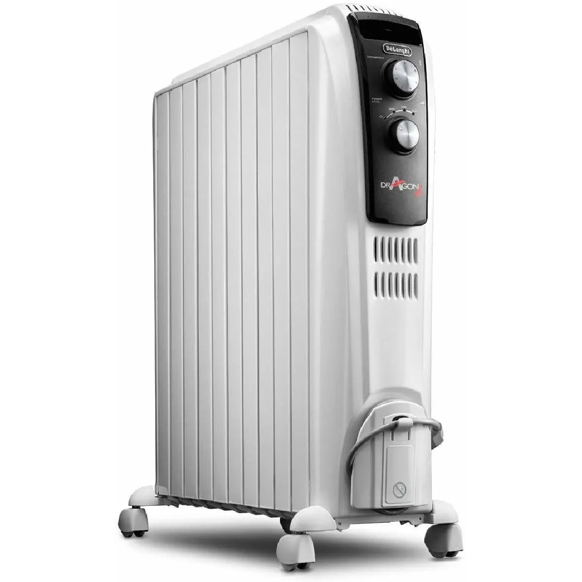 radiateur bain d'huile avec thermostat réglable 2500 W Blanc