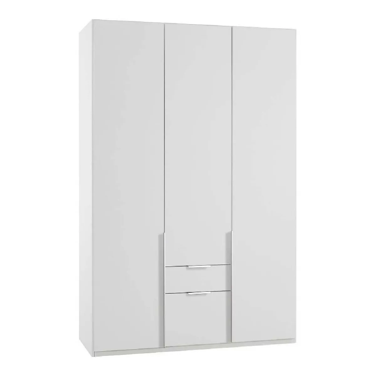 Armoire 3 portes 2 tiroirs WILMA 135 cm blanche