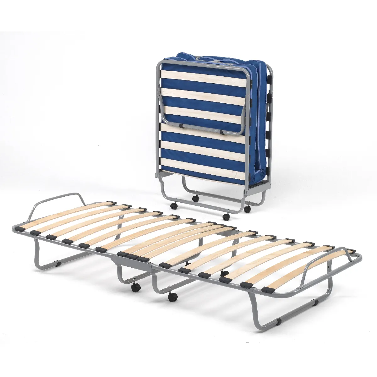 Lit orthopédique Talamo Italia avec matelas, 80 x 190, Avec housse de poche en éco-cuir bleu